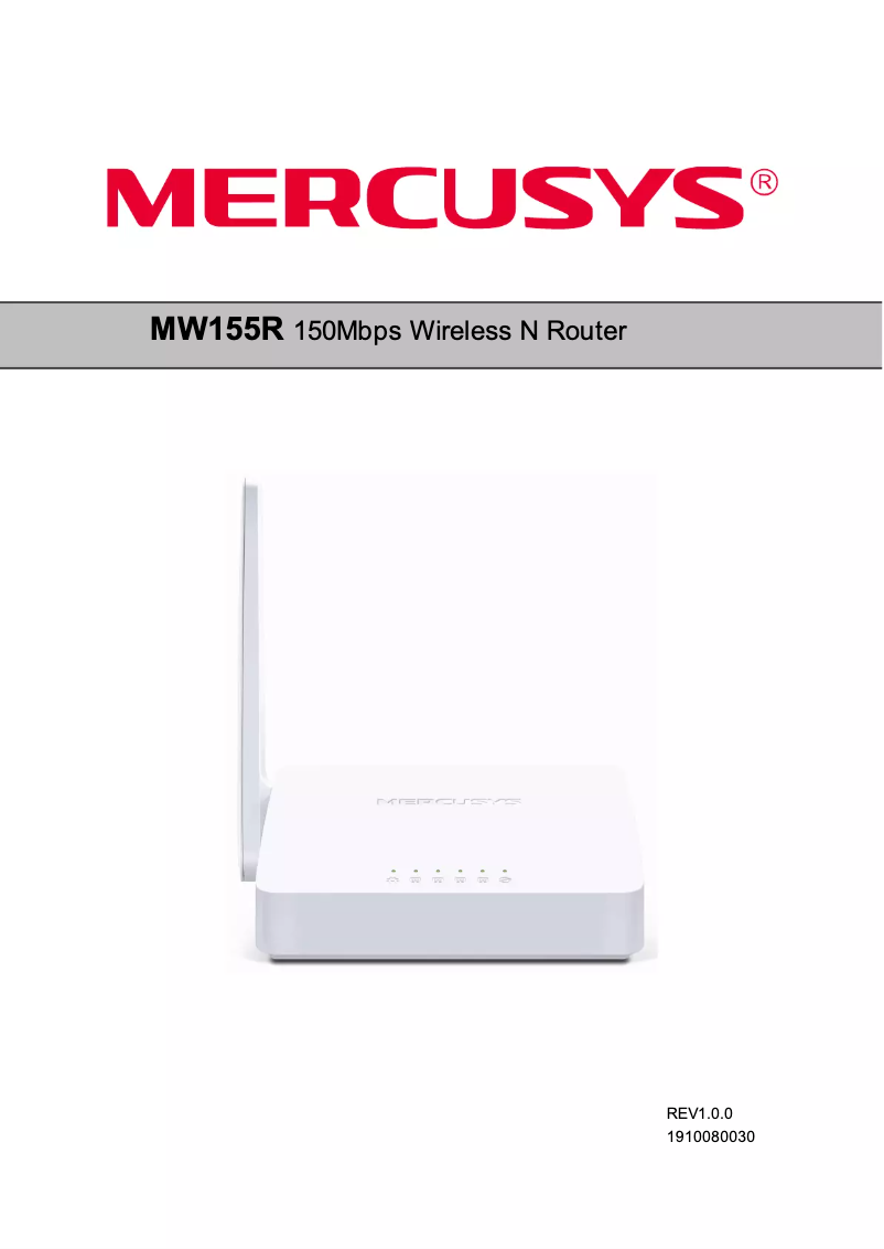 Imagen de la primera página del manual del dispositivo MW155R