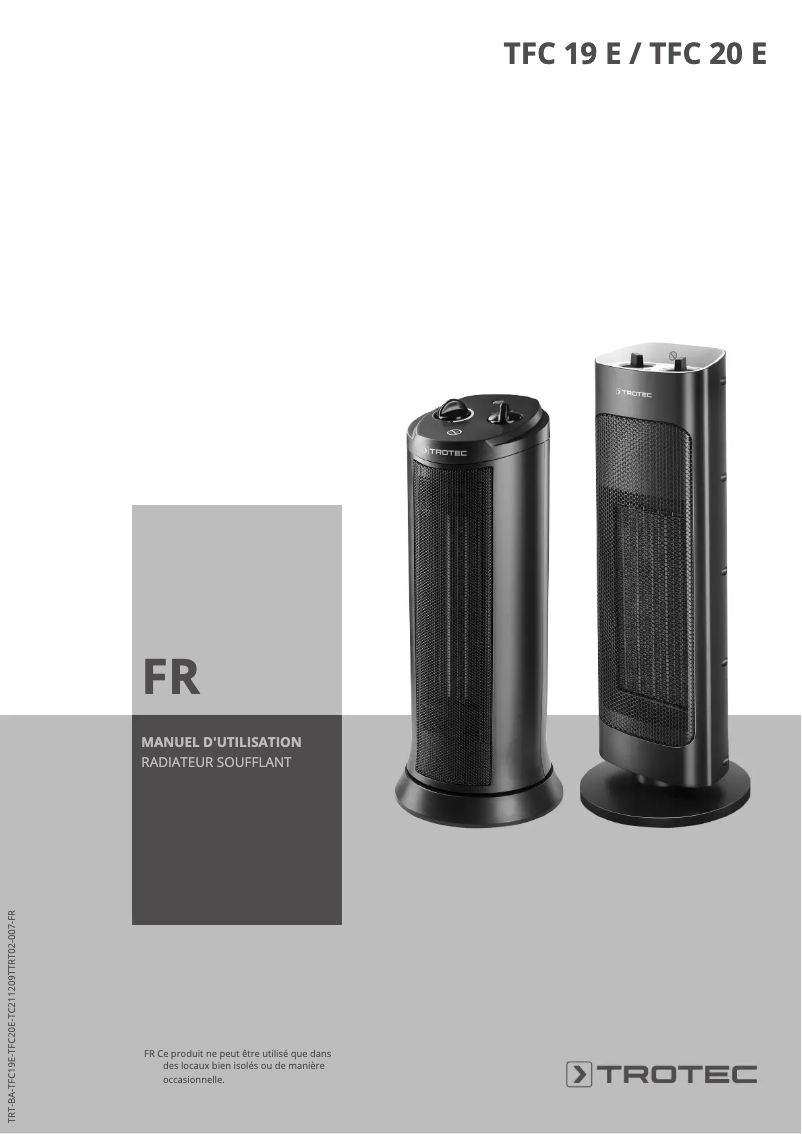 Página 1 del manual Manual de usuario Trotec TFC 20 E