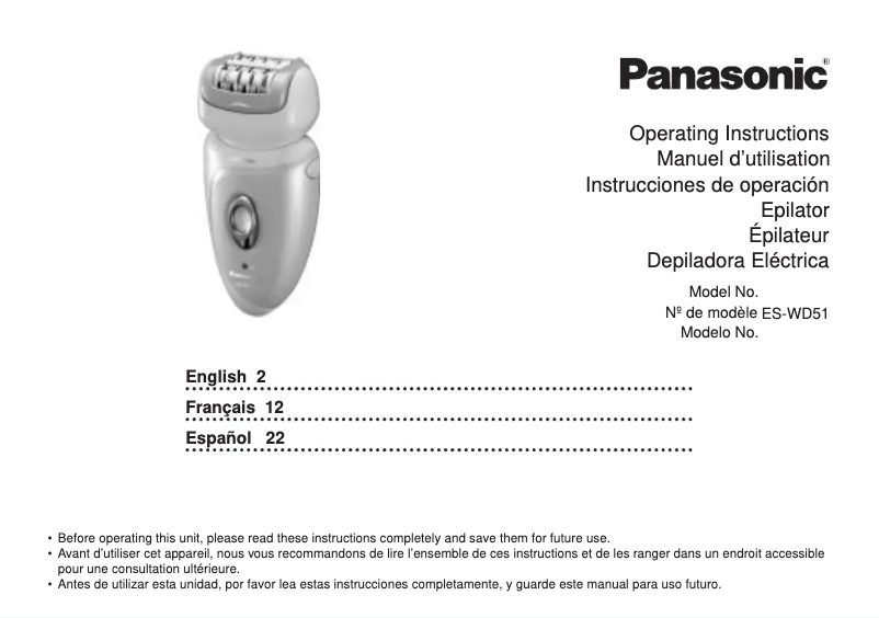 Página 1 del manual Manual de usuario Panasonic ES-WD51