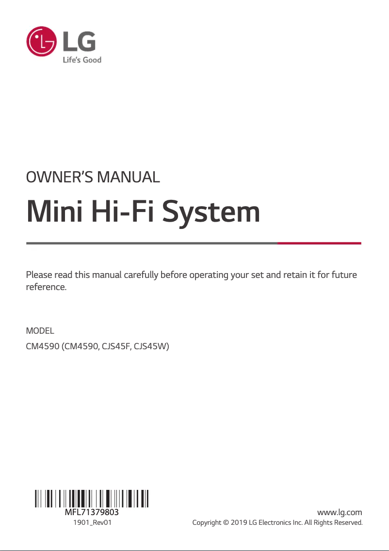 Imagen de la primera página del manual del dispositivo XBOOM CM4590