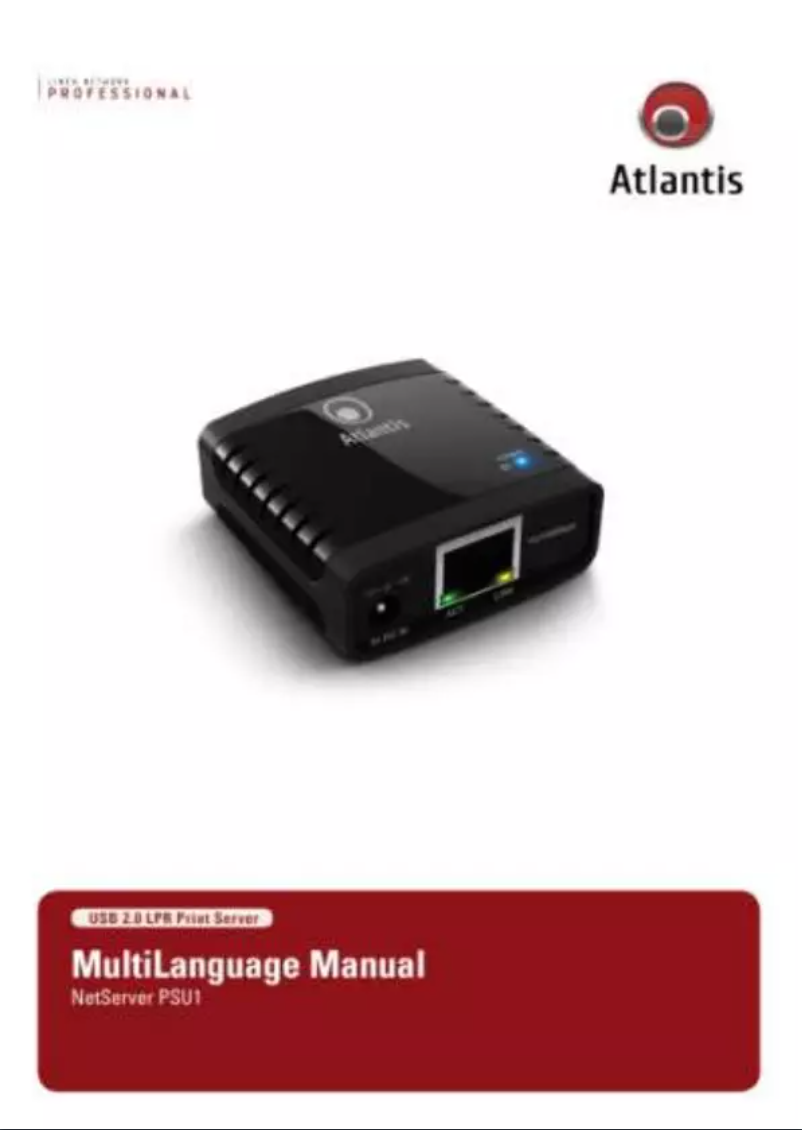 Página nº 1 - Manual de usuario Atlantis Land NetServer PSU1