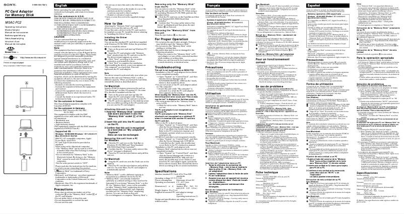 Imagen de la primera página del manual del dispositivo MSAC-PC2