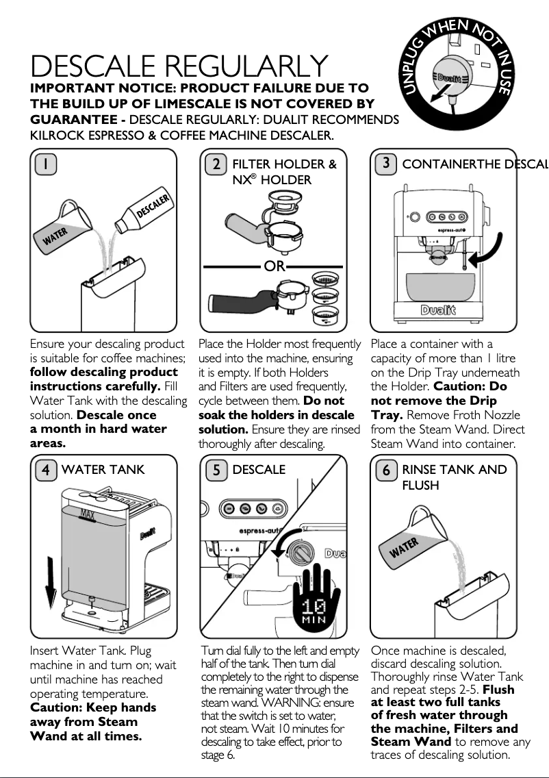 Página 1 del manual Manual de usuario Dualit 84516