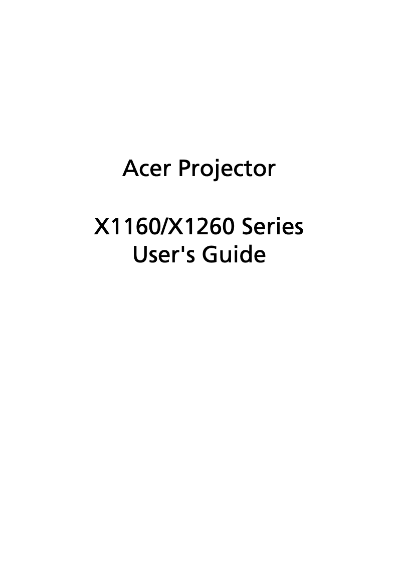 Página nº 1 - Manual de usuario Acer X1260P