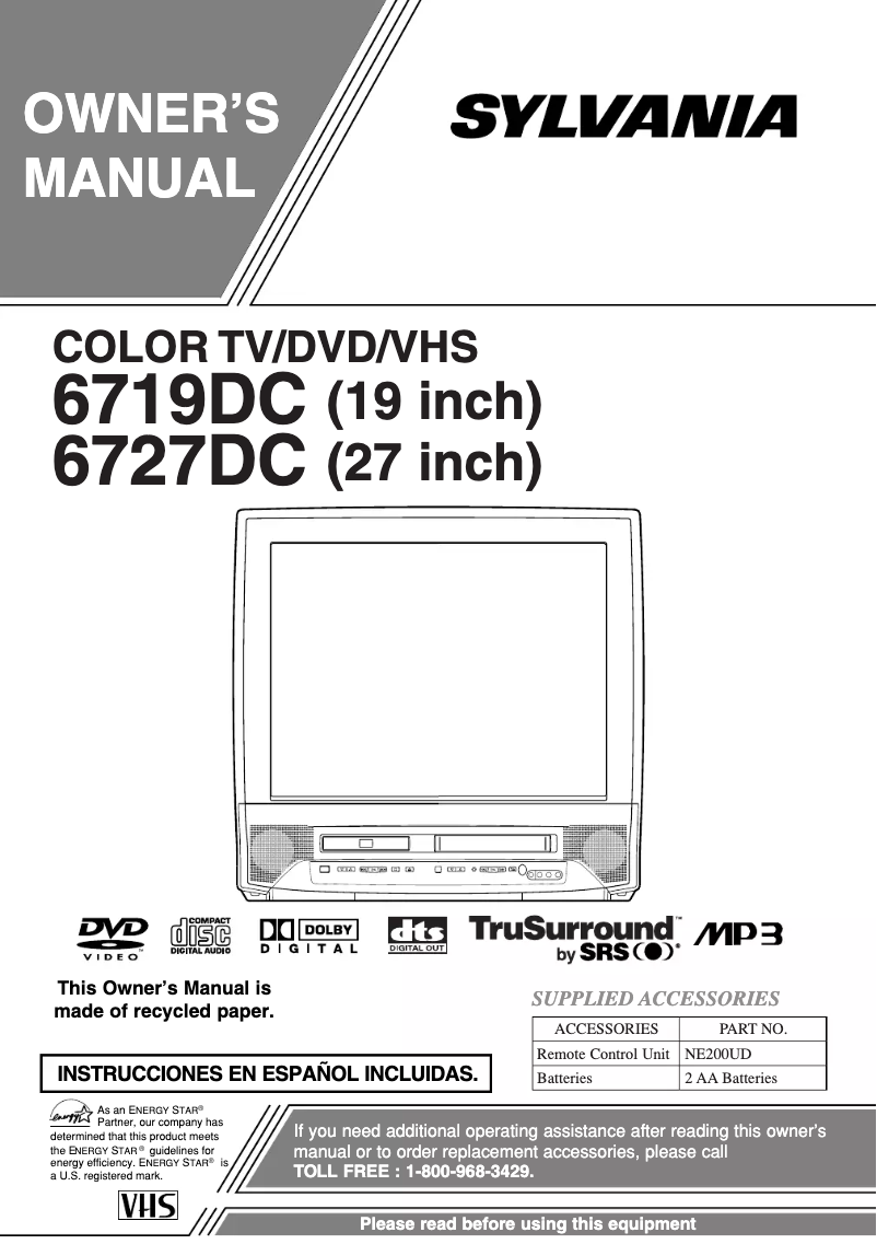 Imagen de la primera página del manual del dispositivo 6727DC