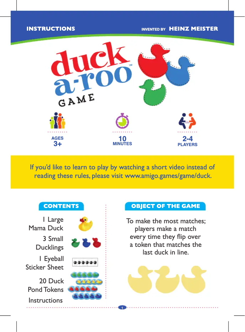 Página 1 del manual Manual de usuario Amigo Duck-A-Roo!