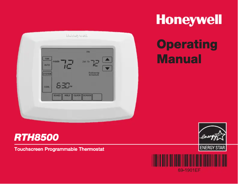 Página 1 del manual Manual de usuario Honeywell RTH8500