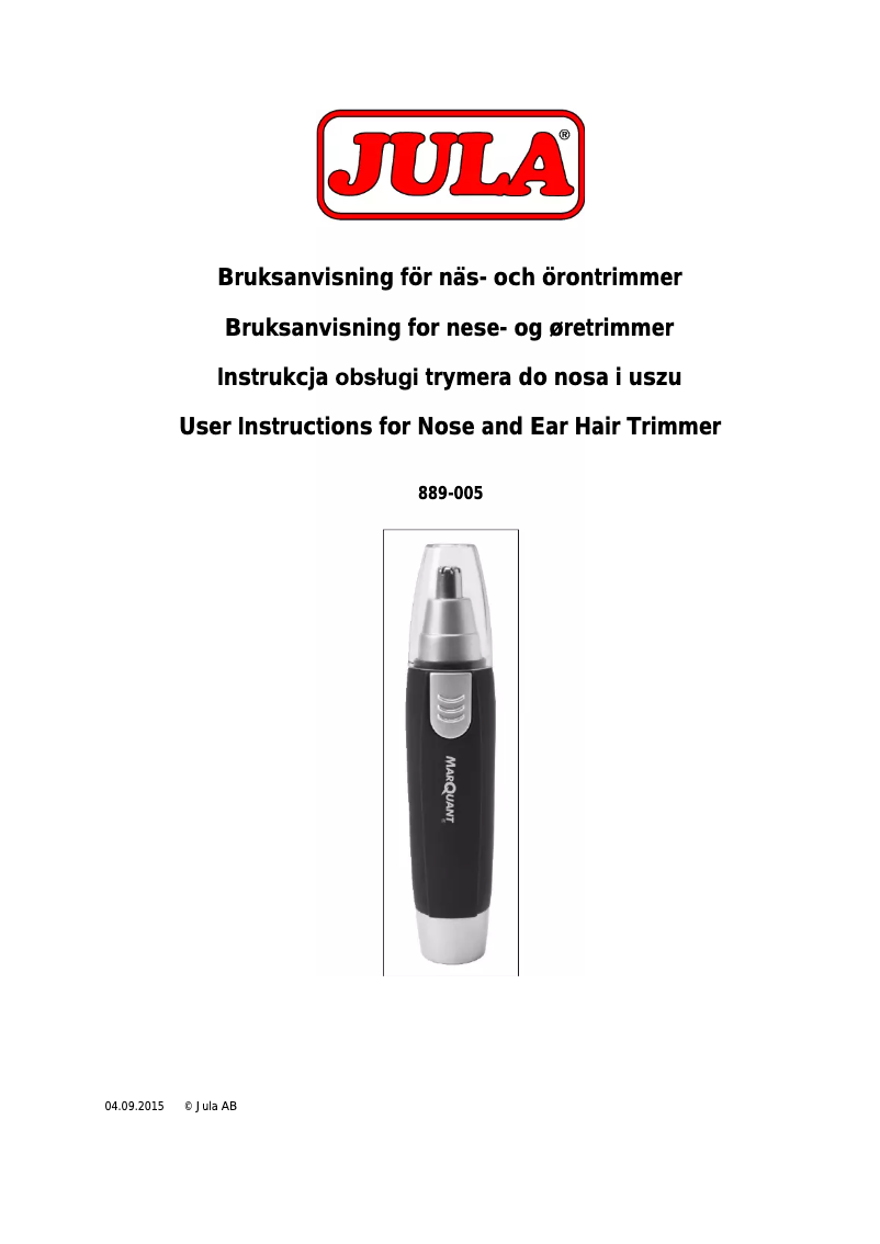 Imagen de la primera página del manual del dispositivo 889-005