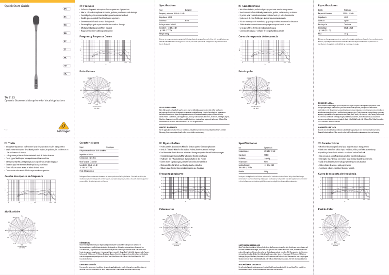 Imagen de la primera página del manual del dispositivo TA 312S