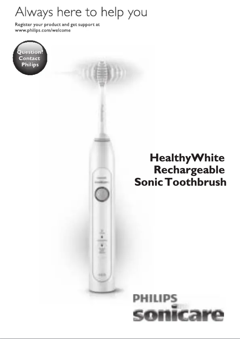 Imagen de la primera página del manual del dispositivo Sonicare HealthyWhite HX6711