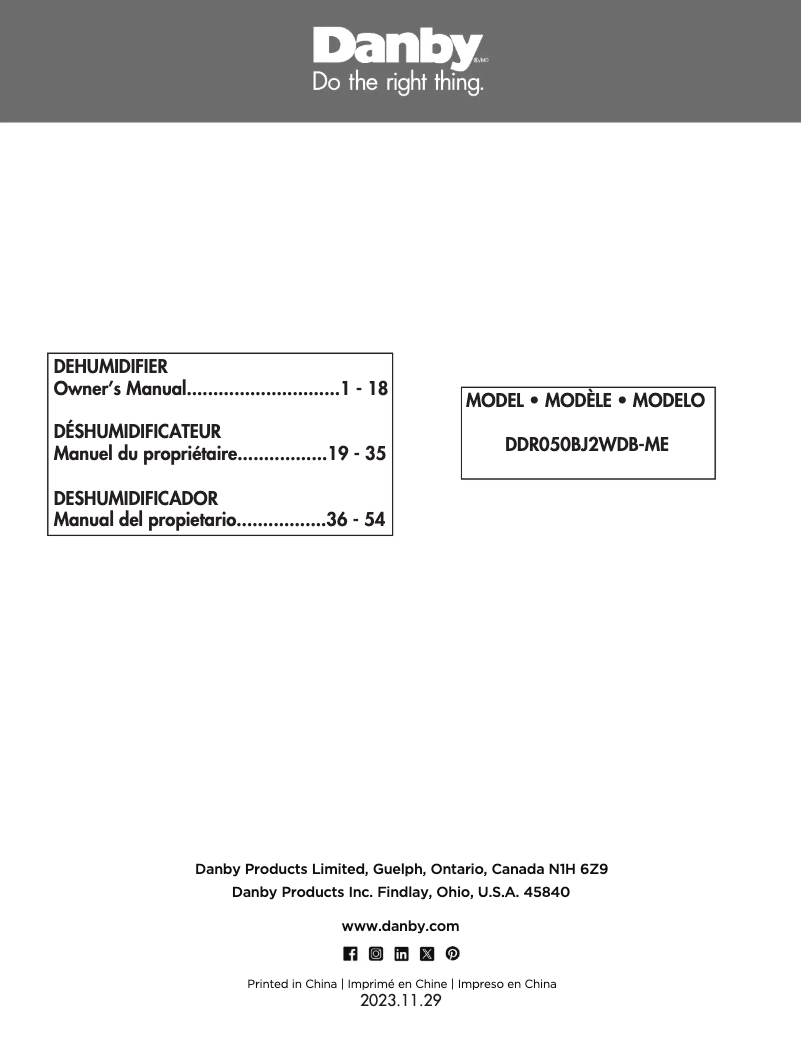 Imagen de la primera página del manual del dispositivo DDR050BJ2WDB-ME