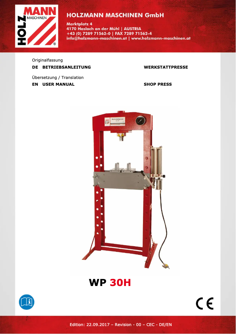 Imagen de la primera página del manual del dispositivo WP 30H