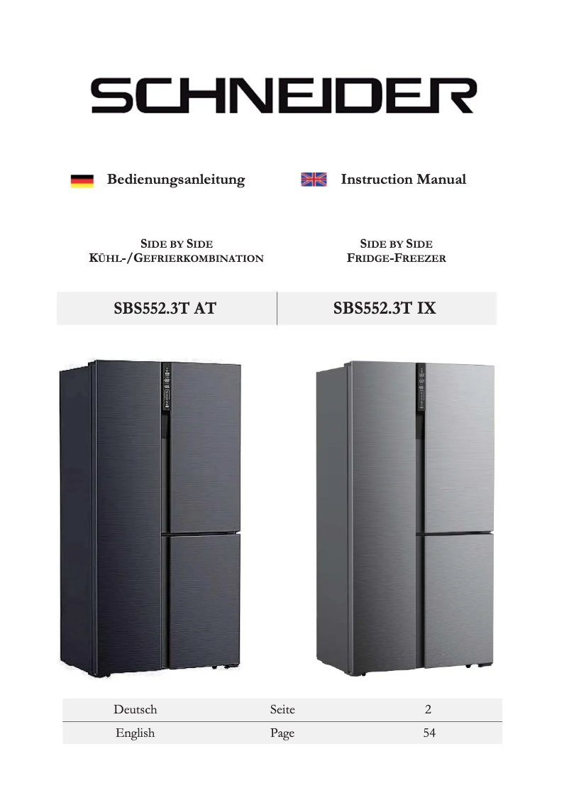 Imagen de la primera página del manual del dispositivo SBS 552.3T AT