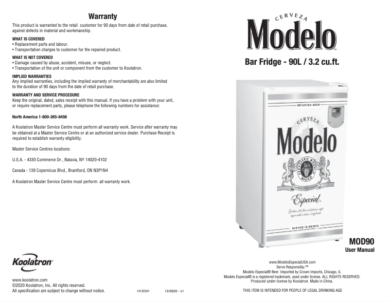Página 1 del manual Manual de usuario Modelo MOD90