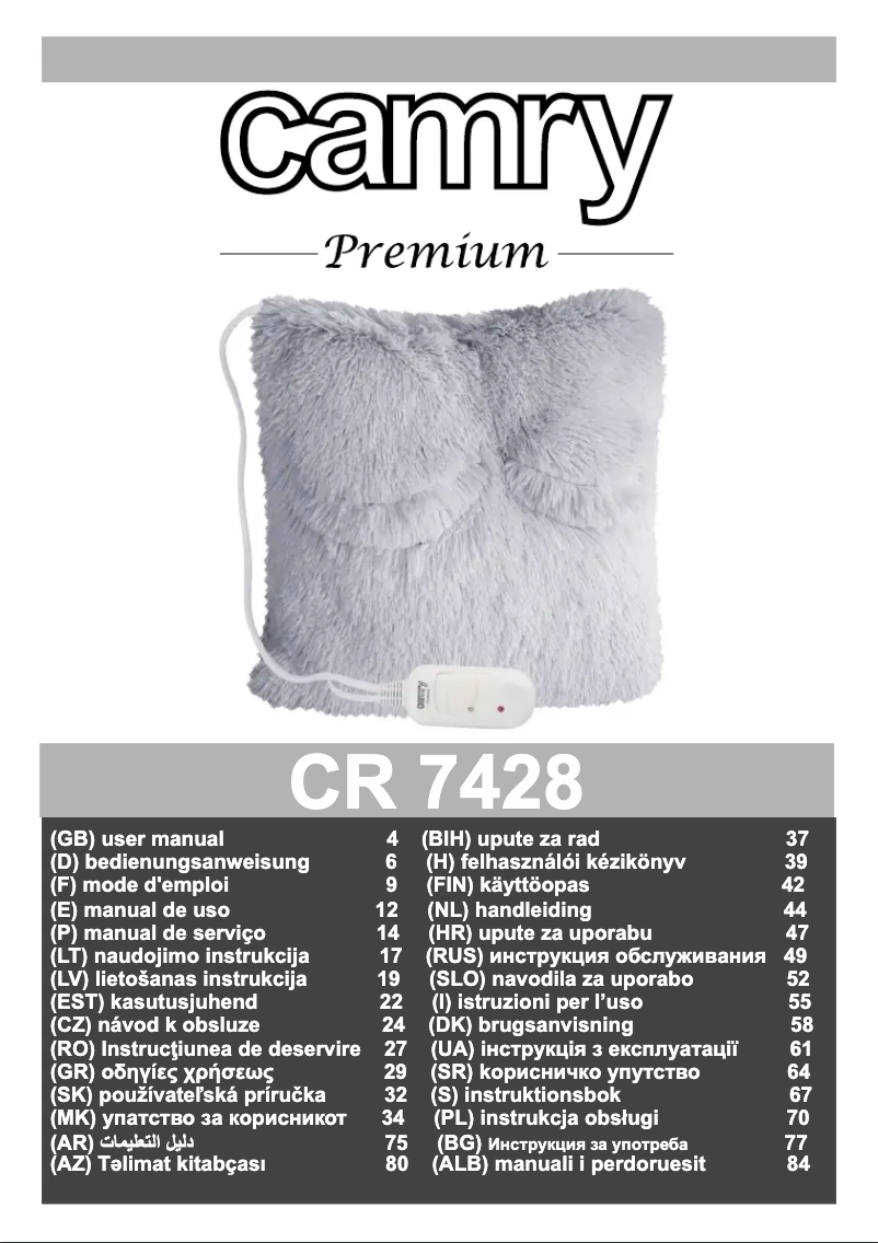 Página 1 del manual Manual de usuario Camry CR 7428