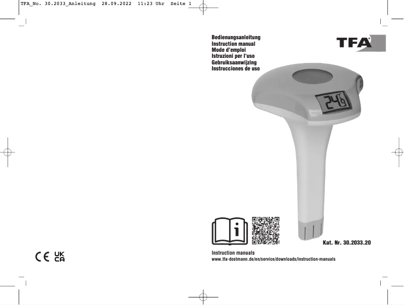 Imagen de la primera página del manual del dispositivo 30.2033.20