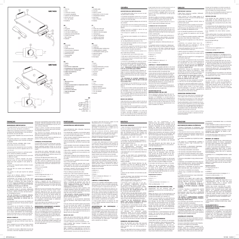 Imagen de la primera página del manual del dispositivo Natur Chef GR7445