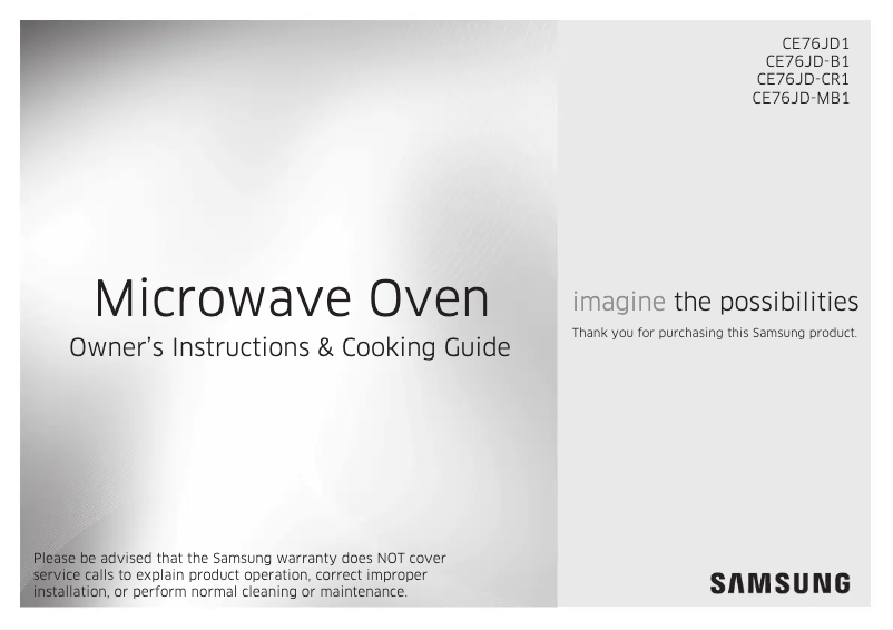 Página 1 del manual Manual de usuario Samsung CE76JD-B1