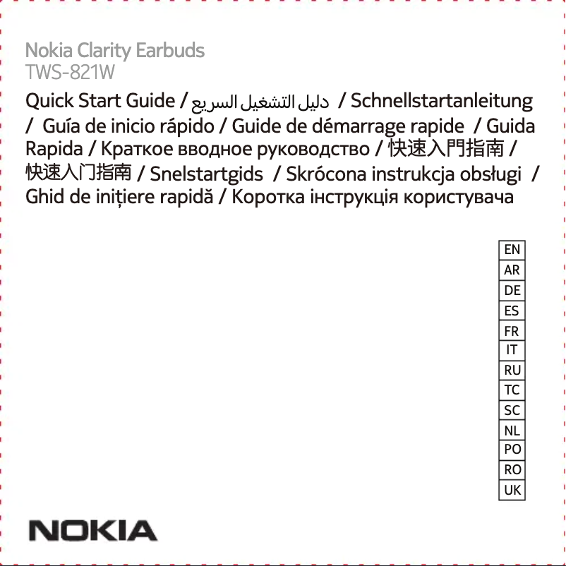 Imagen de la primera página del manual del dispositivo Clarity Earbuds TWS-821W