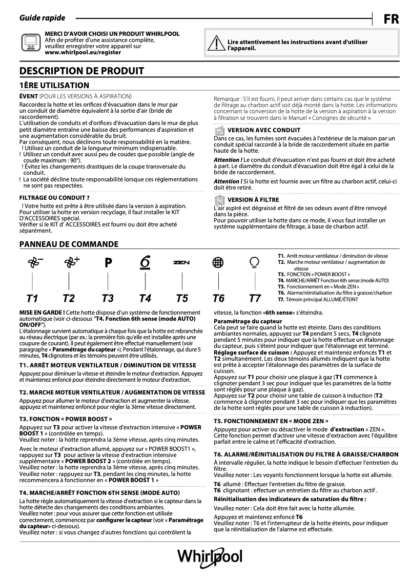 Imagen de la primera página del manual del dispositivo WHBS 92F LT K