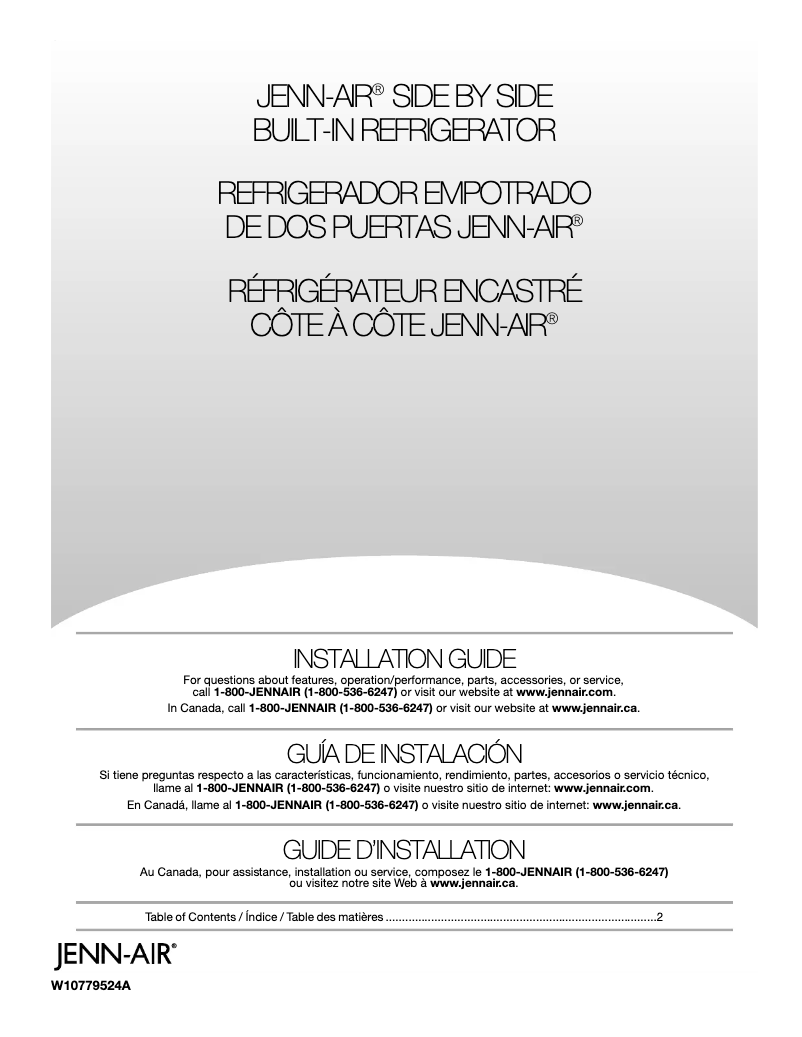 Página 1 del manual Guía de instalación JennAir JS42PPDUDE