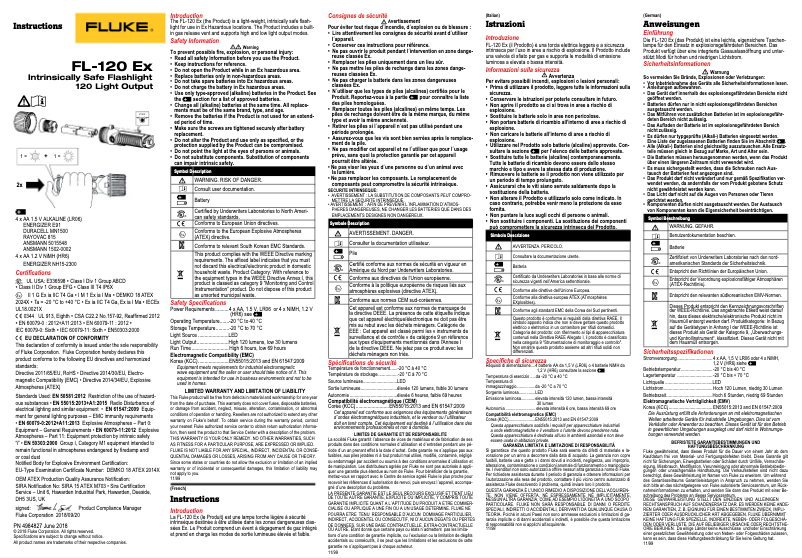Página 1 del manual Manual de usuario Fluke FL-120 EX
