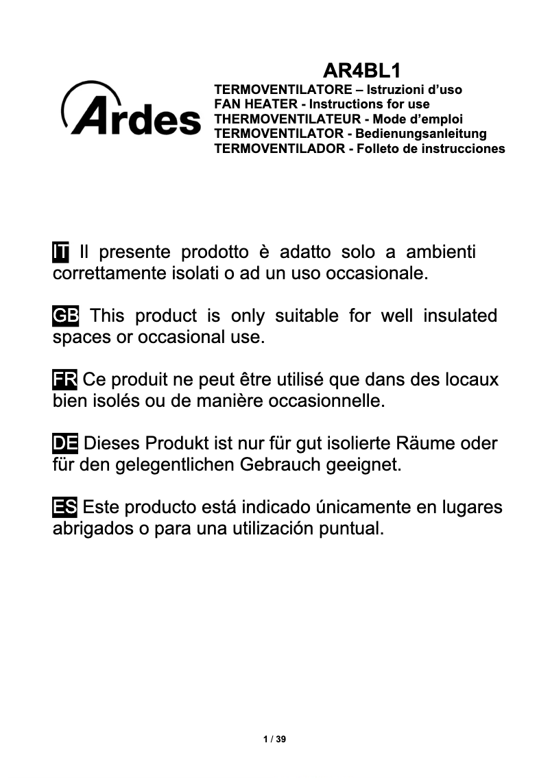 Página nº 1 - Manual de usuario Ardes AR4BL1