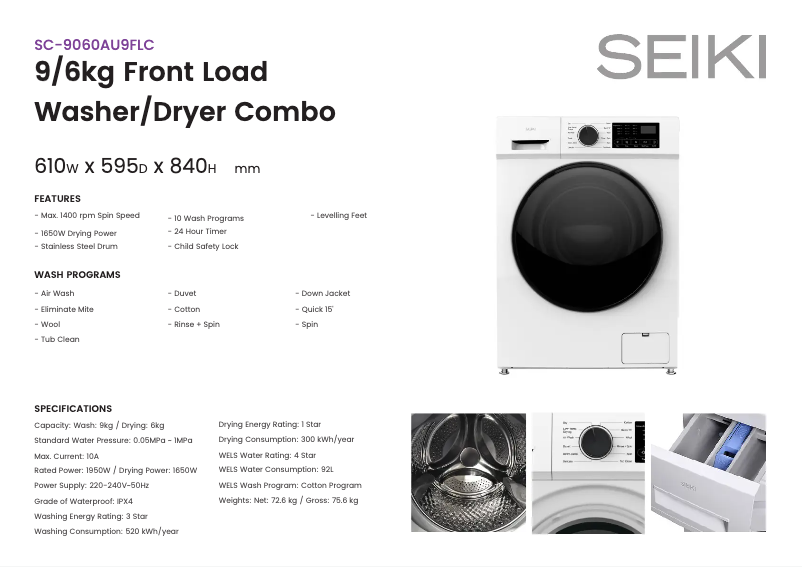 Imagen de la primera página del manual del dispositivo SC-9060AU9FLC