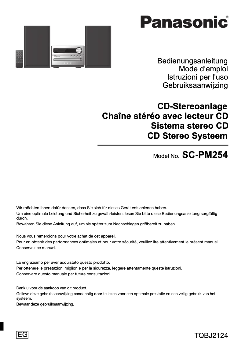 Página 1 del manual Manual de usuario Panasonic SC-PM254