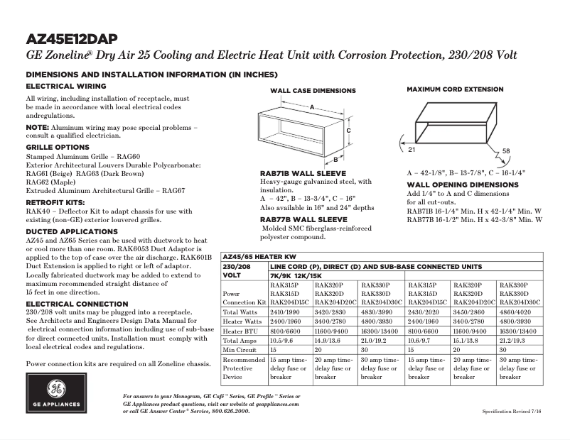 Imagen de la primera página del manual del dispositivo AZ45E12DAP