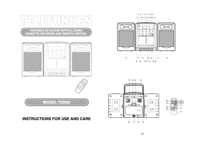 Página 1 del manual Manual de usuario Telefunken TCD62