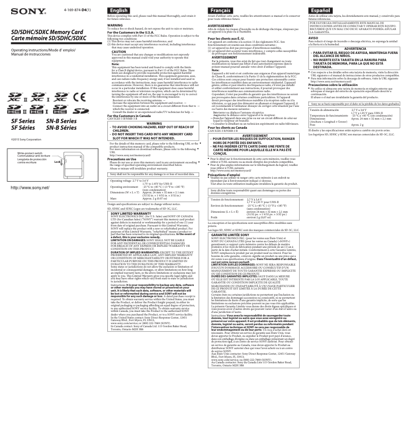 Imagen de la primera página del manual del dispositivo SN-BA16