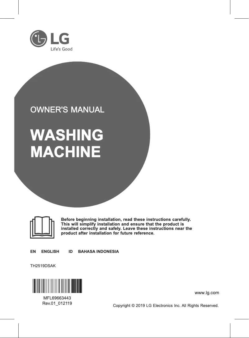 Imagen de la primera página del manual del dispositivo TH2519DSAK