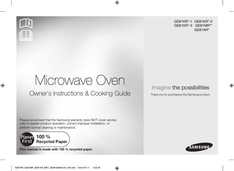 Imagen de la primera página del manual del dispositivo GE81ARW