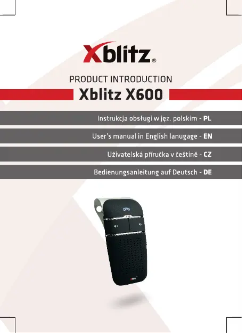 Página 1 del manual Manual de usuario Xblitz X600