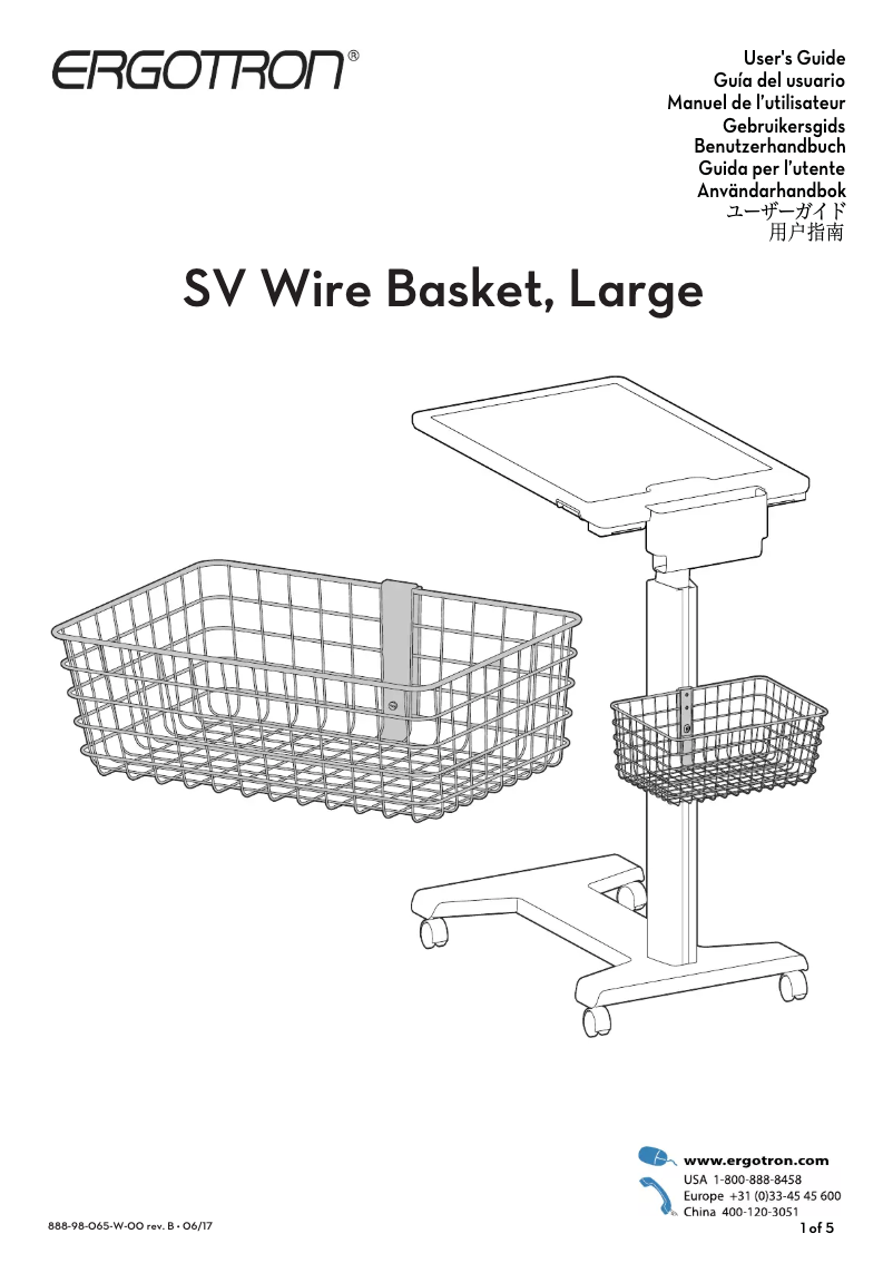 Página 1 del manual Manual de usuario Ergotron 98-135-216