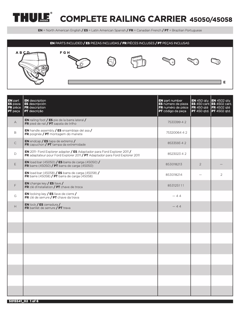 Página nº 1 - Manual de usuario Thule Complete Crossroads 45050