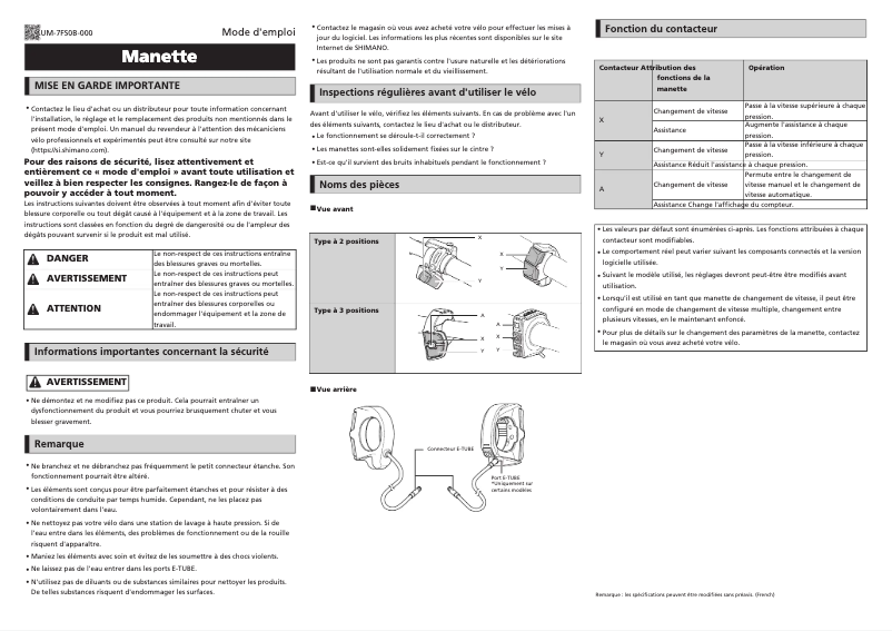 Imagen de la primera página del manual del dispositivo SW-E7000-R