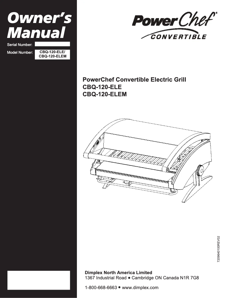 Página nº 1 - Manual de usuario Dimplex PowerChef Convertible CBQ-120