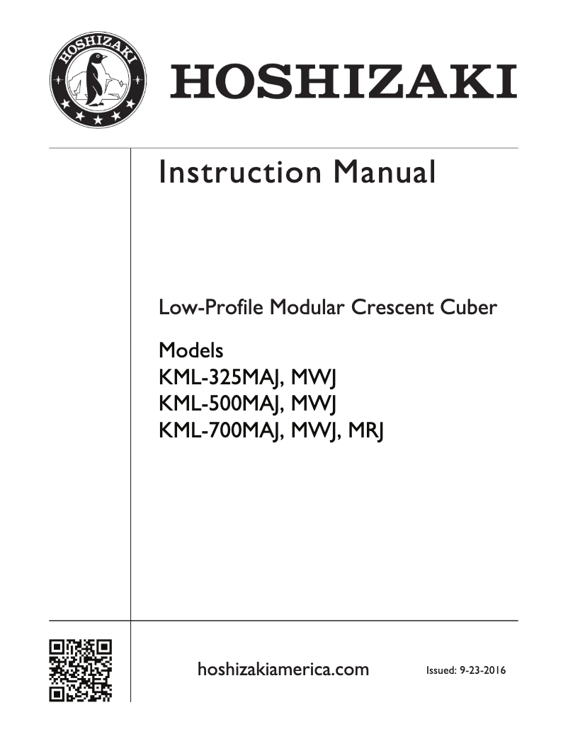 Página 1 del manual Manual de usuario Hoshizaki KML-700MRJ
