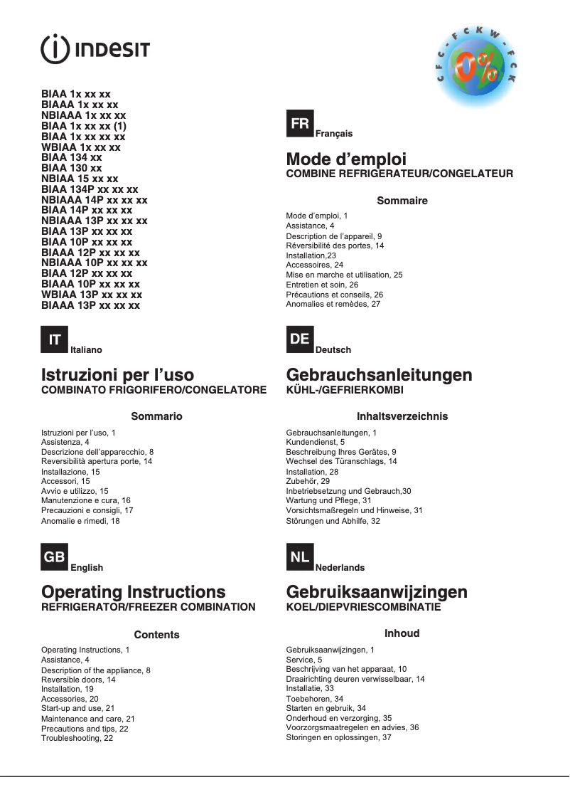 Página nº 1 - Manual de usuario Indesit BIAA 13 V X DR