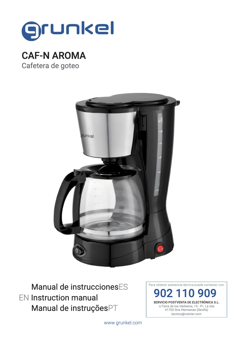 Página 1 del manual Manual de usuario Grunkel CAF-N AROMA