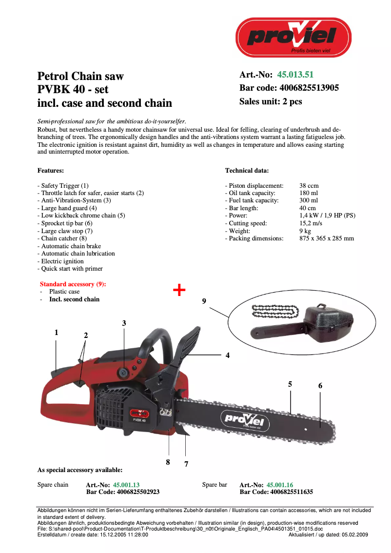 Página 1 del manual Manual de usuario Proviel PVBK 40