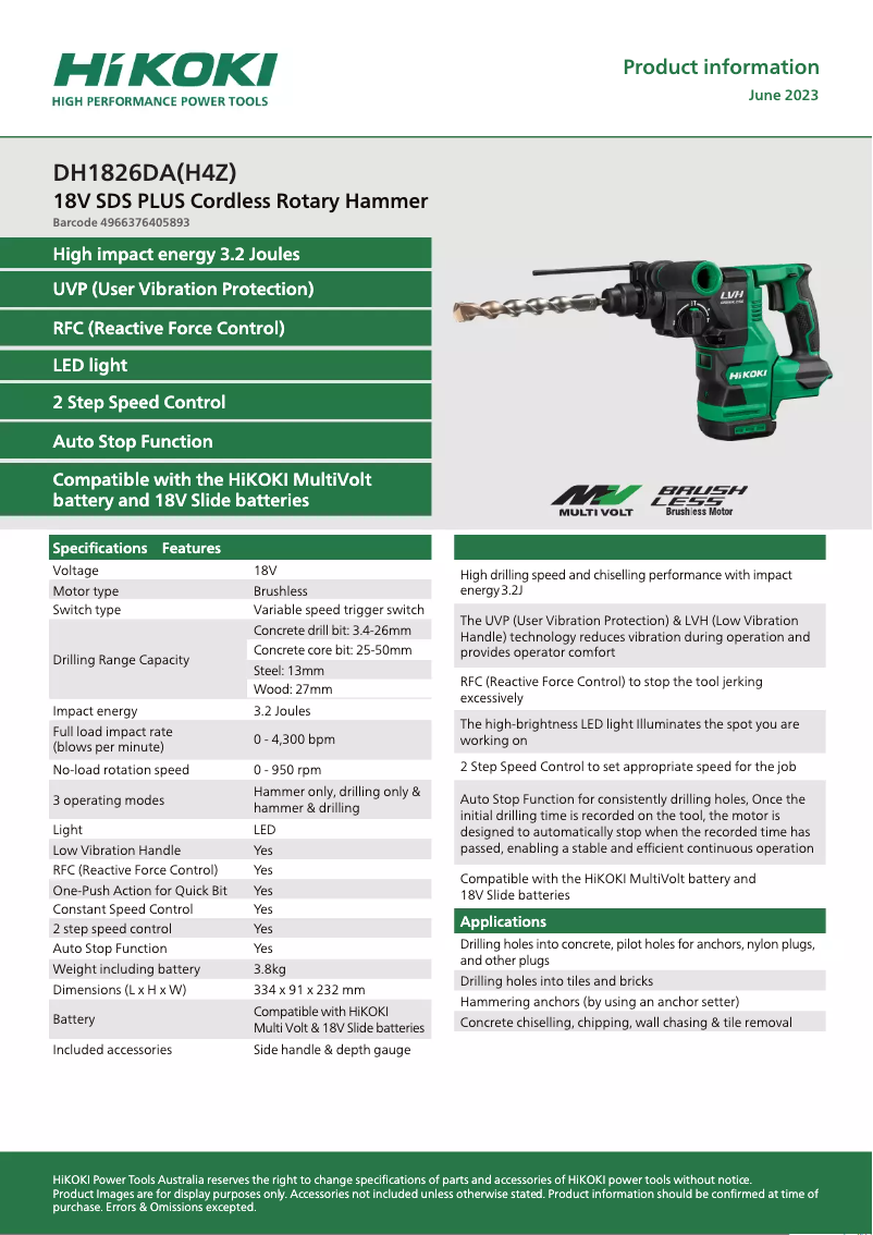 Imagen de la primera página del manual del dispositivo DH1826DA