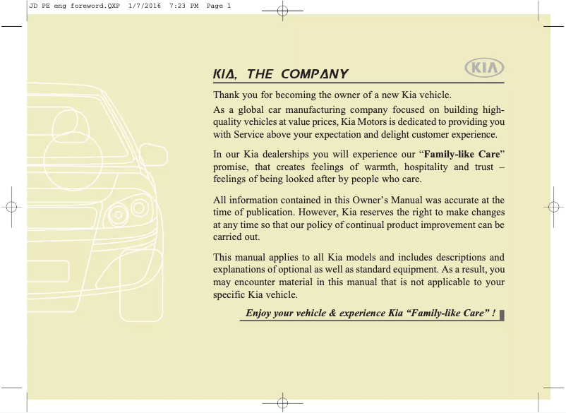 Imagen de la primera página del manual del dispositivo Cee'd (2016)