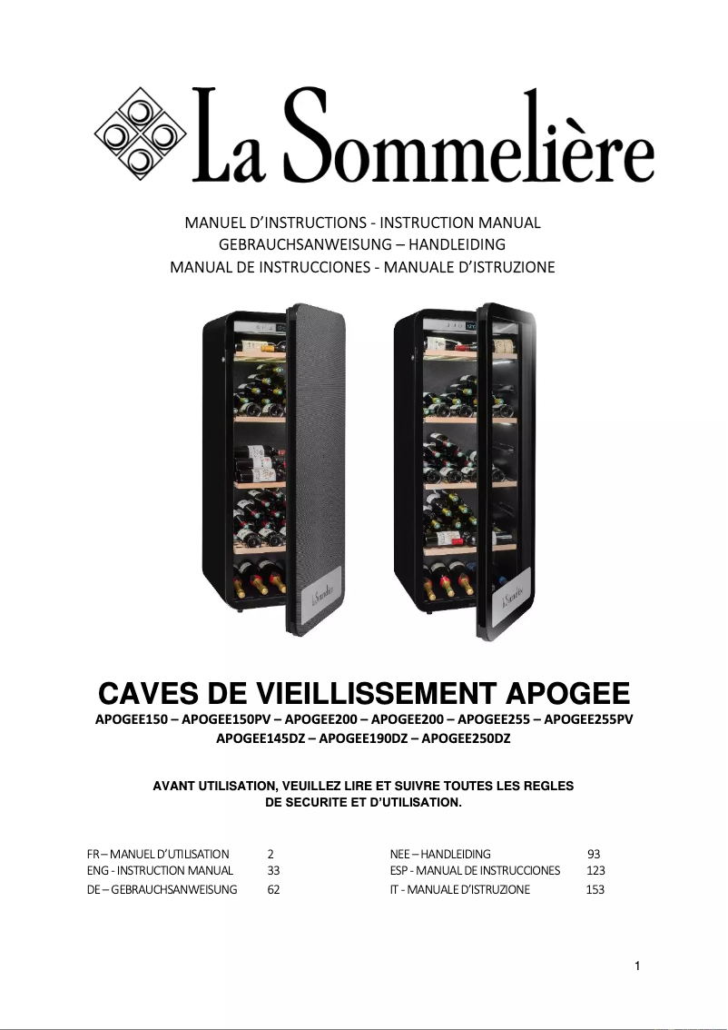 Imagen de la primera página del manual del dispositivo APOGEE145DZ