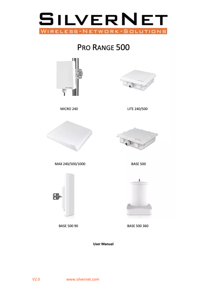 Página nº 1 - Manual de usuario SilverNet BASE 500-360
