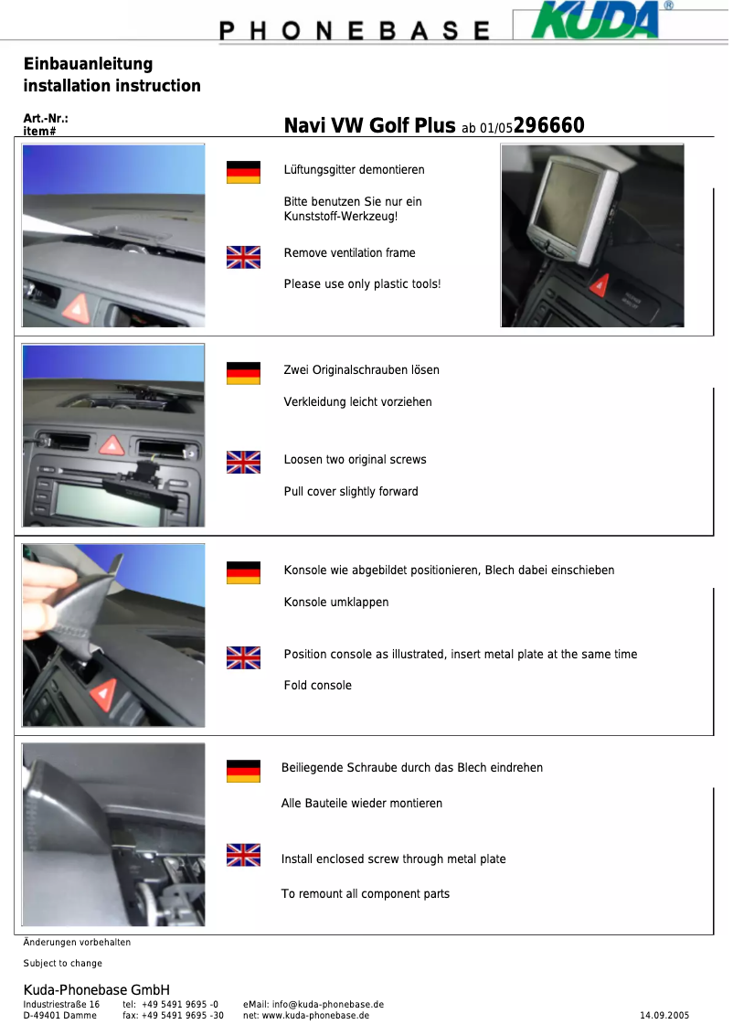 Imagen de la primera página del manual del dispositivo 296660