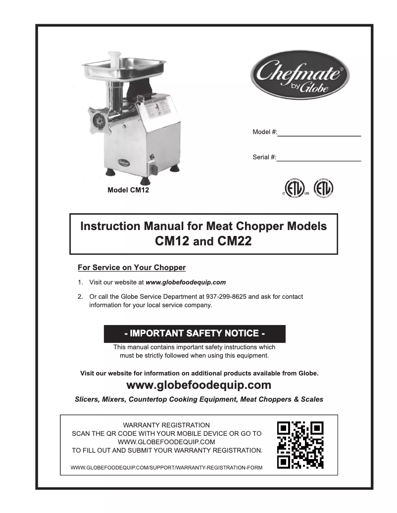 Página 1 del manual Manual de usuario Globe CM12
