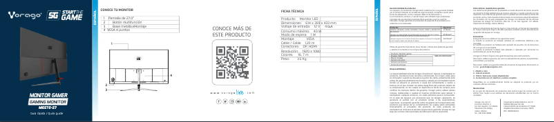 Página 1 del manual Manual de usuario Vorago MGSTG-27